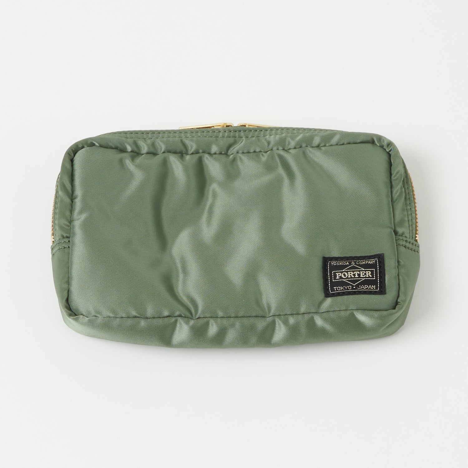 Porter Yoshida & Co. Tanker Pouch in Sage Green - Stylish and Durable Waist Bag for Travel, Hiking & Everyday Use
