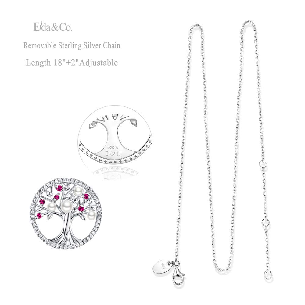 Tree of Life Necklace for Women - 925 Sterling Silver Birthstone Jewelry with Aquamarine & More | Perfect Birthday Gift for Wife, Mom, Sister | March & April Birthstone Jewelry for Everyday Wear & Special Occasions