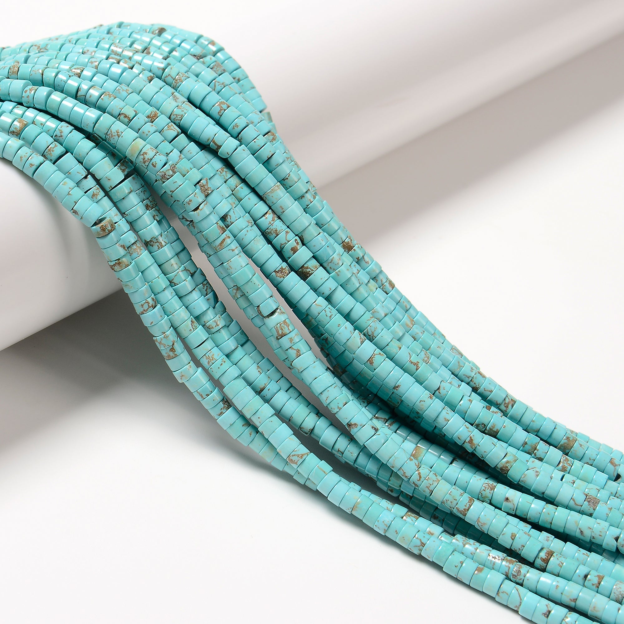 Light Green Turquoise Heishi Disc Beads 2x4mm - 15.5 Inch Strand for Jewelry Making, DIY Bracelets & Necklaces