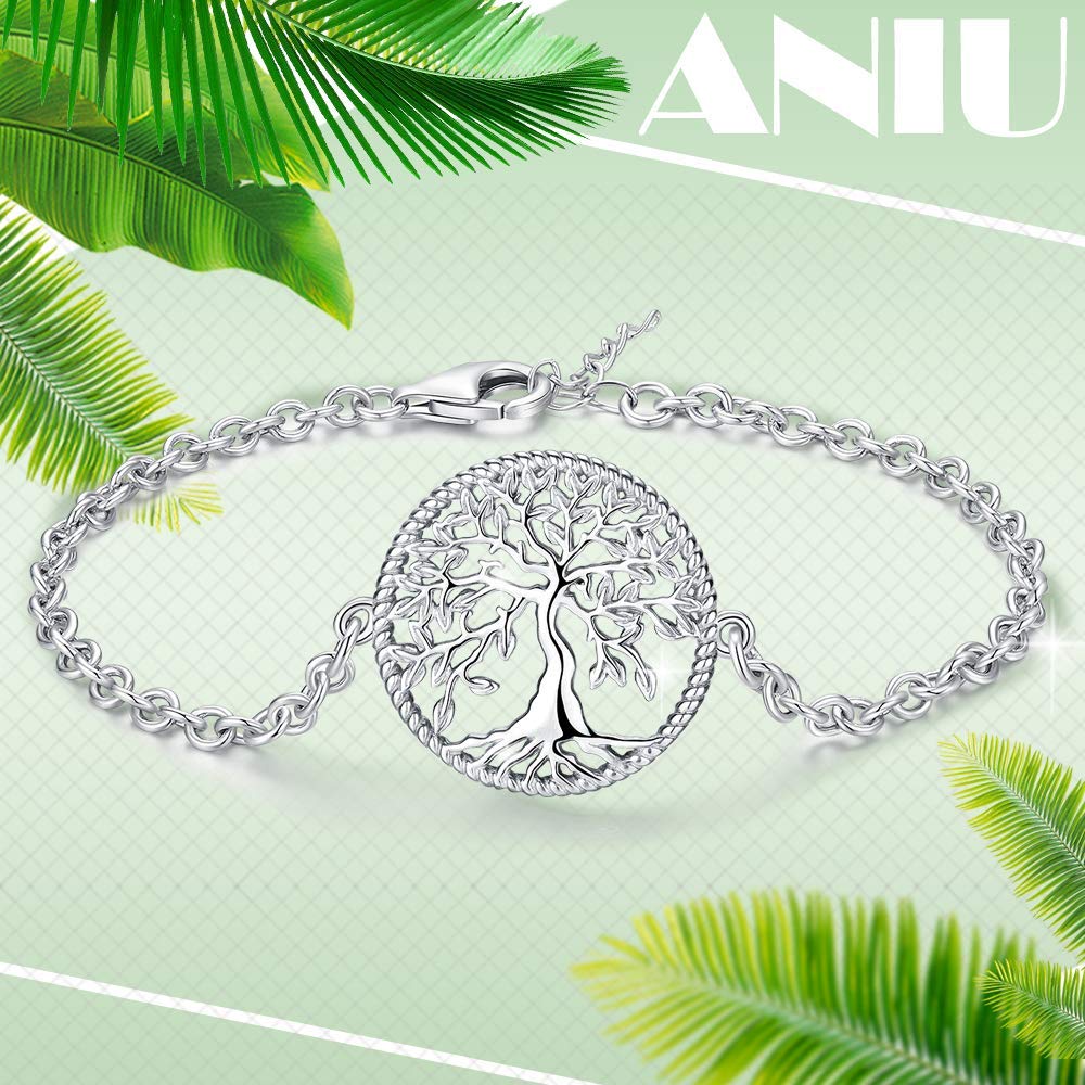 Sterling Silver Tree of Life Earrings and Bracelet Set - Family Tree Jewelry Gift for Women, Girls, Mom | Perfect for Mother's Day, Birthday, Anniversary & Special Occasions