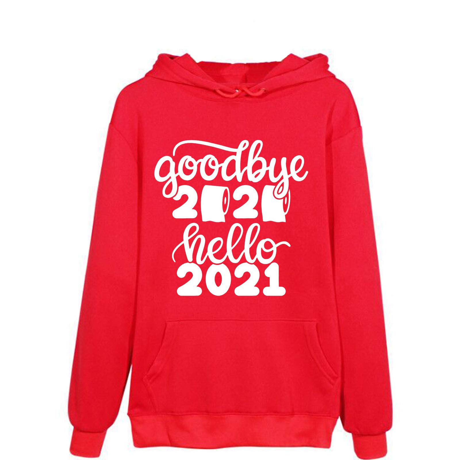 Women's Long Sleeve Printed Hoodie Sweatshirt - Soft Casual Pullover Blouse for Everyday Wear (Red, Small) | Perfect for Work, Gym & Weekend Outfits