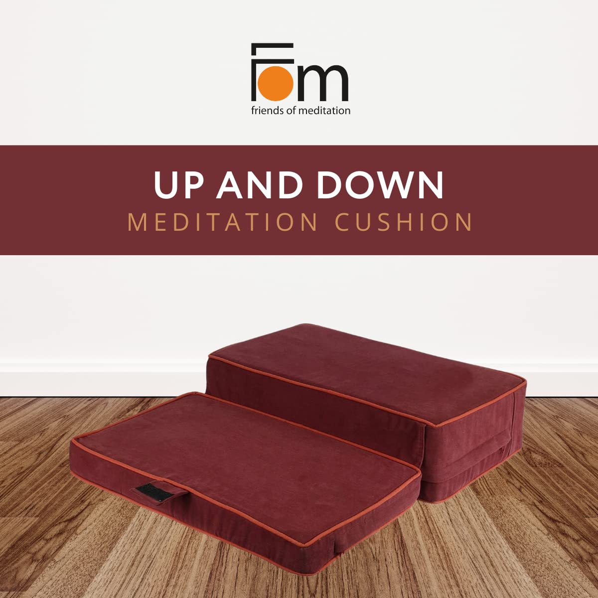 Friends Of Meditation® Adjustable Floor Cushion for Yoga, Meditation & Relaxation - Comfortable Zafu & Zabuton Style Seating for Home, Office & Zen Spaces