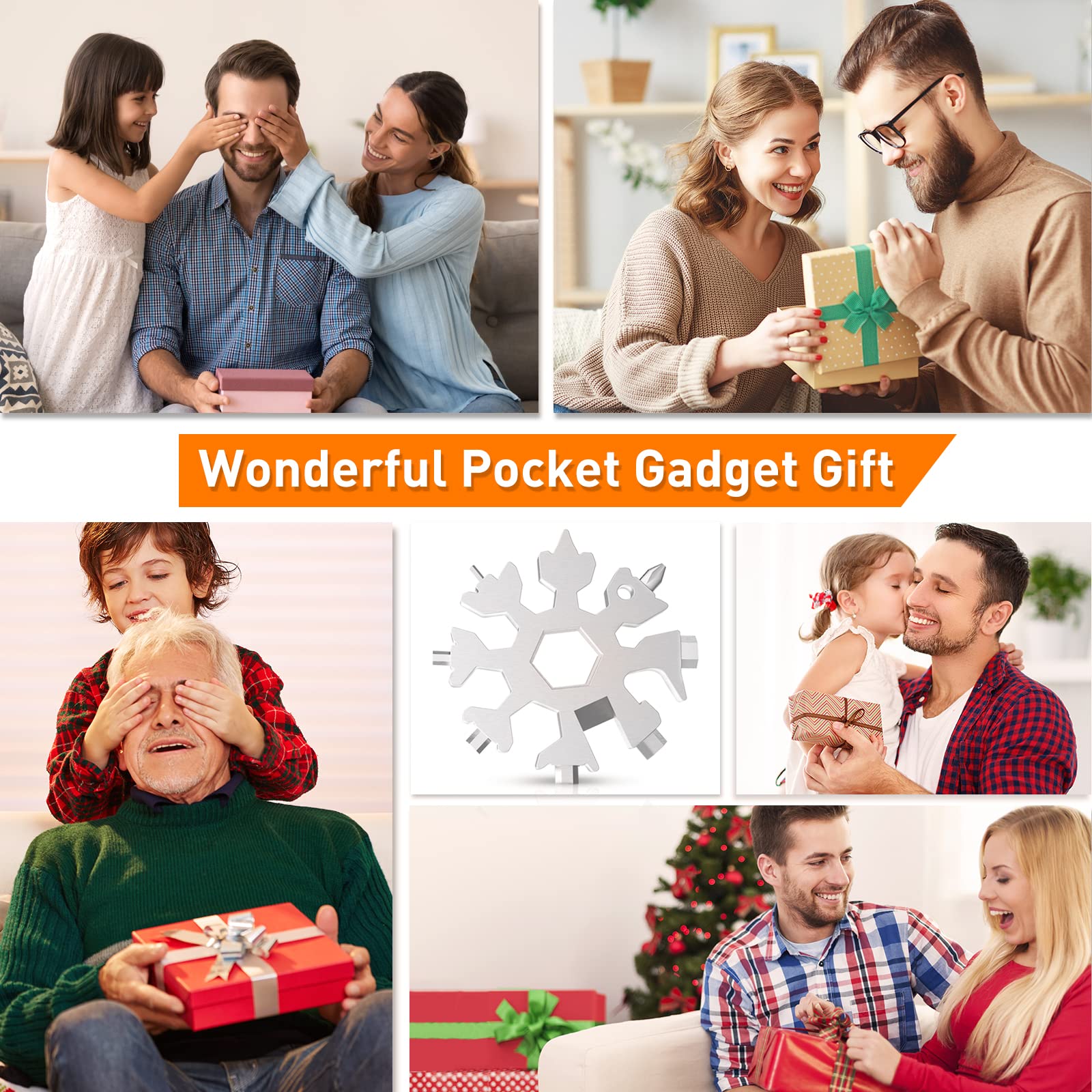 18-in-1 Snowflake Multitool for Men - Premium Stocking Stuffer Gift for Dad, Husband & Boyfriend | Christmas Gadgets, Cool Tools & Practical Gifts for Men Who Have Everything | Perfect for Camping, Hiking, DIY Projects & Everyday Carry