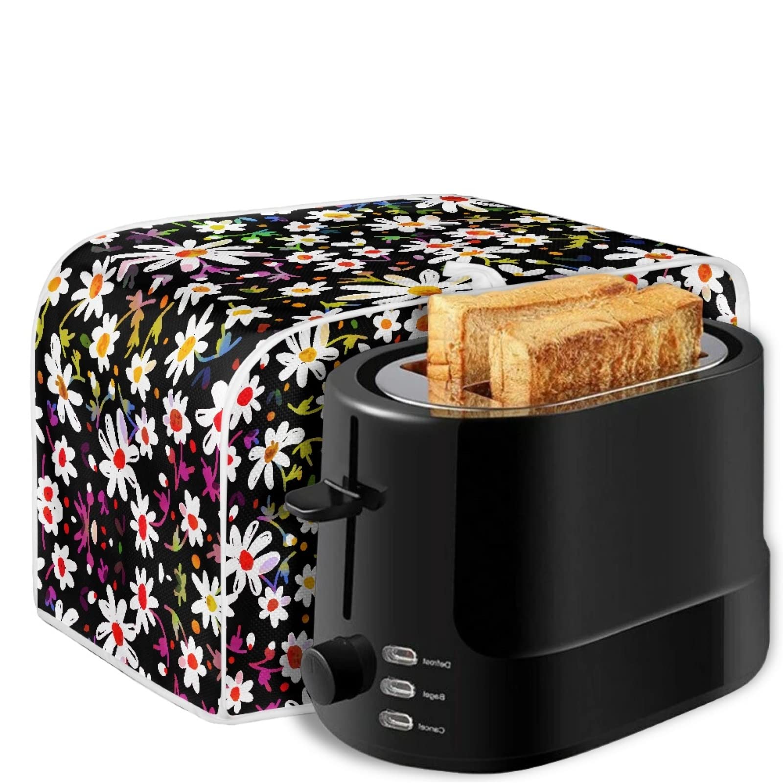 Dreaweet Abstract Daisy Toaster Cover - Dust Protection Bread Maker Cover - Stain Resistant & Machine Washable Kitchen Appliance Cover - Perfect for Home, Kitchen Decor & Holiday Gifts