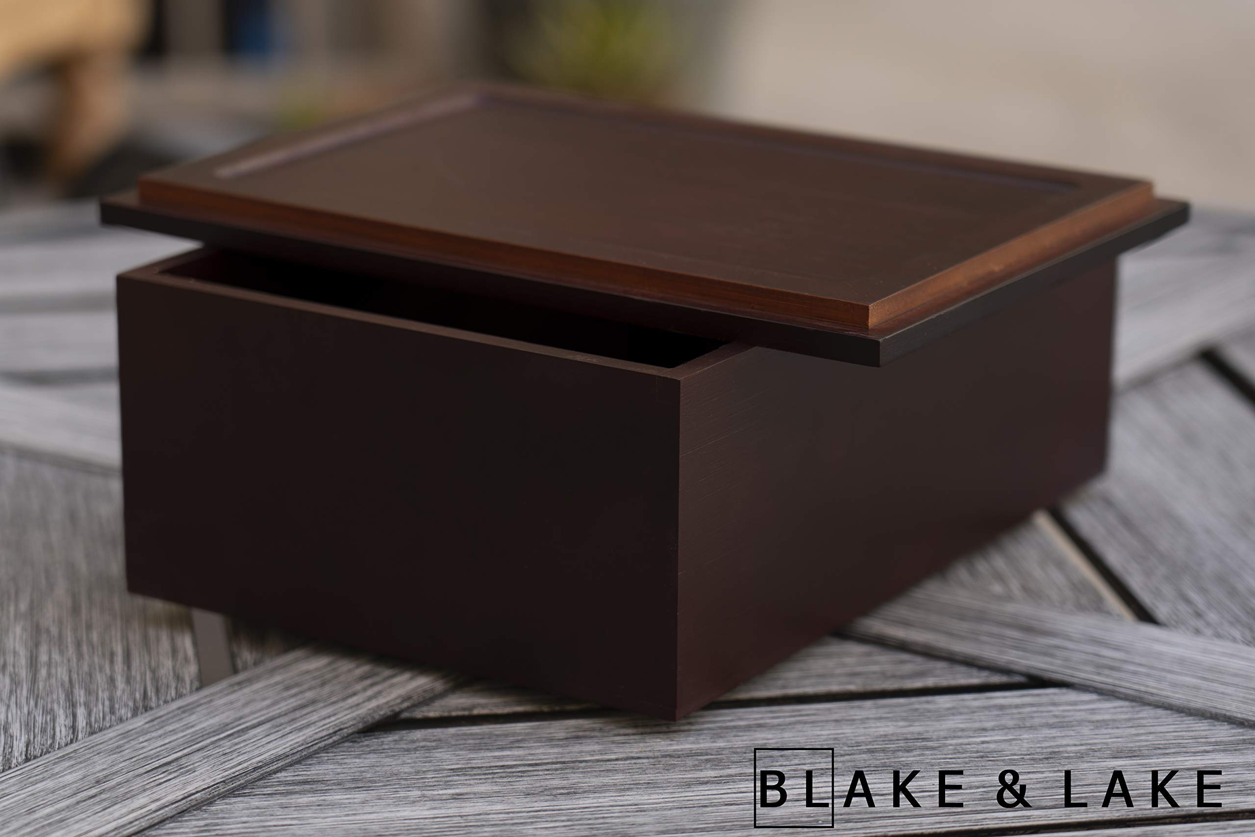 Large Dark Brown Wooden Storage Box with Lid - Handcrafted Keepsake & Memory Box for Home Organization - Perfect for Jewelry, Photos, and Sentimental Items