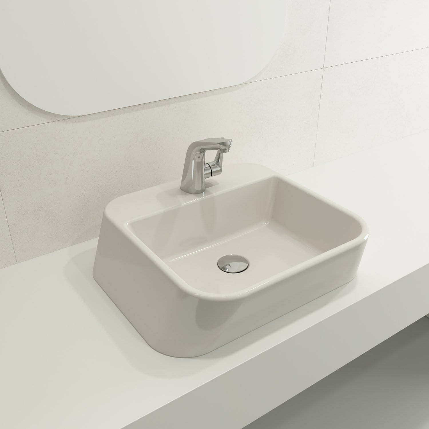 BOCCHI FIRENZE Vessel Sink 19.75 Inch Fireclay Single Hole Bathroom Sink - Perfect for Modern Farmhouse & Rustic Bathroom Vanities