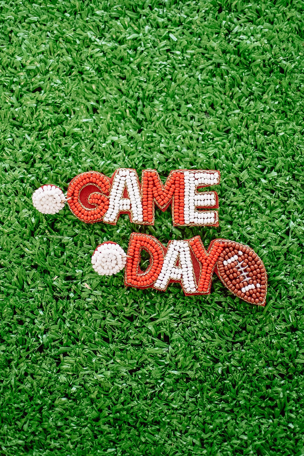 Red Beaded Gameday Drops - Stylish Beaded Necklace for Football Games, Tailgating & Sports Events - Perfect Fan Accessory for NFL, College & High School Games