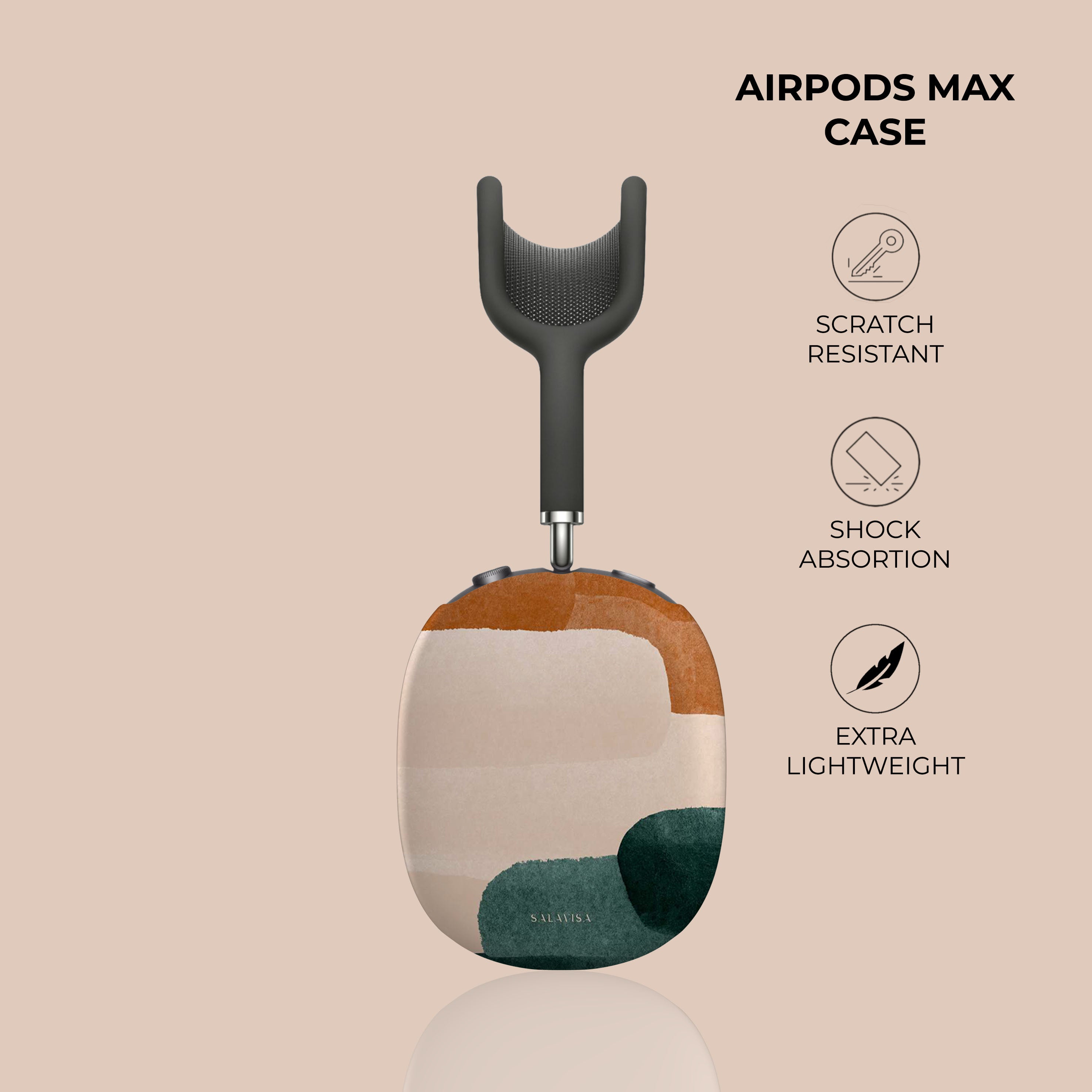Luxury AirPods Max Case - Pink & Forest Green Protective Cover for Apple Headphones | Perfect for Travel, Gym & Daily Use