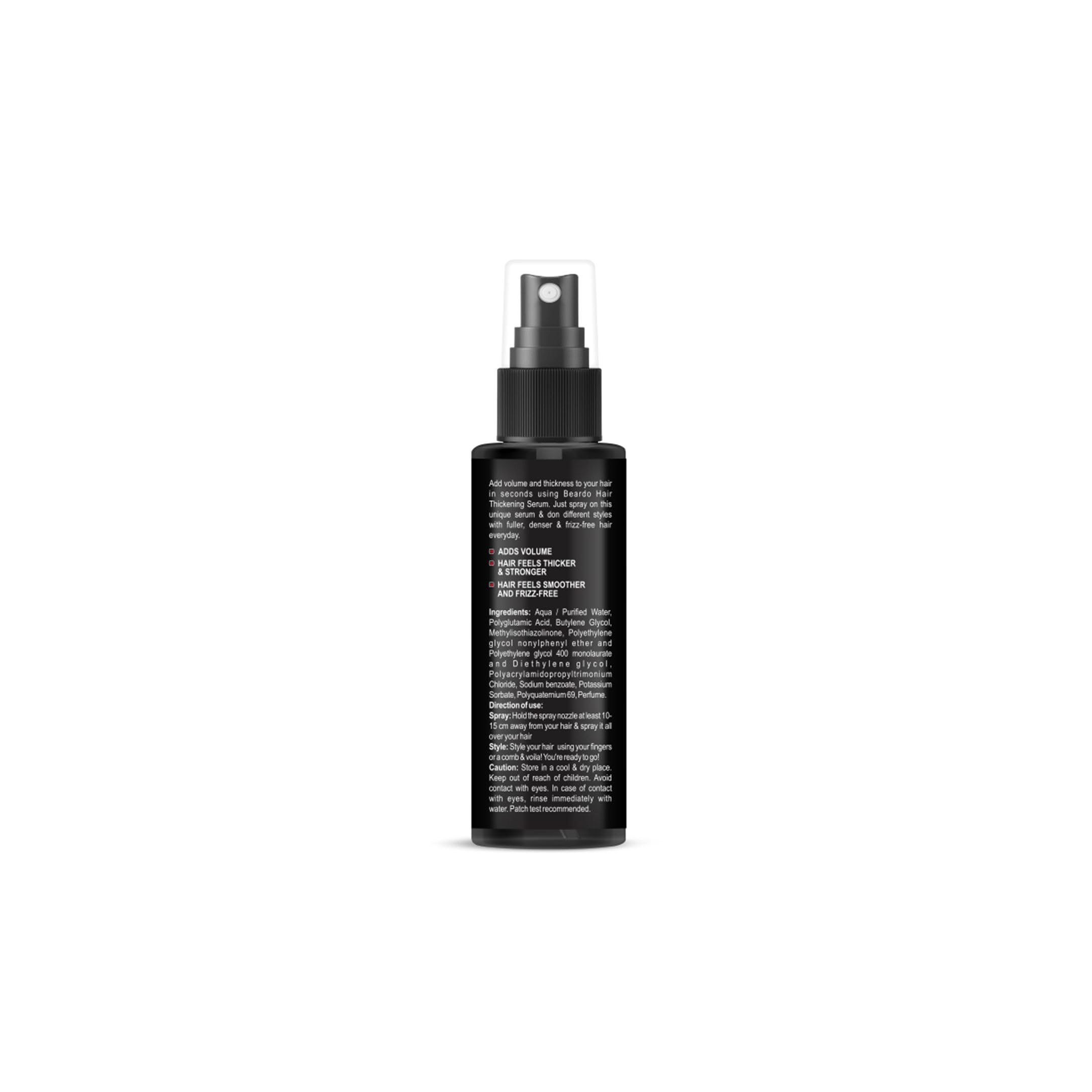 Beardo Thickening Hair Serum Spray for Men - 50ml | Frizz Control, Smooth & Glossy Hair Treatment | Volumizing Hair Spray for Daily Use | Perfect for Travel, Work & Styling On-The-Go