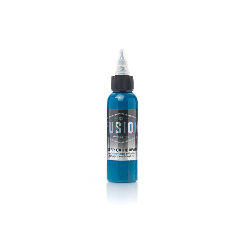 Premium Fusion Deep Caribbean Ink - 1oz Bottle for Tattoo Artists & Body Art - Vibrant, Long-Lasting Professional Tattoo Ink for Stunning Body Art Designs