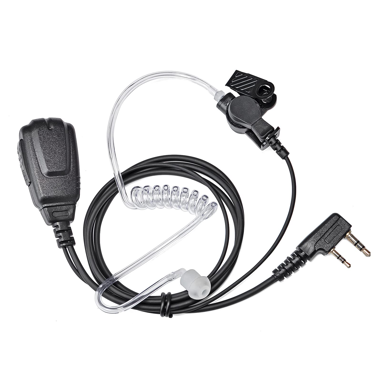 HYS 2-Way Radio Earpiece Headset with PTT & Mic - Compatible with Retevis Baofeng UV5R Kenwood TK250 Walkie Talkie - Secure & Comfortable Acoustic Tube Design for Outdoor Adventures, Construction Sites & Security Work