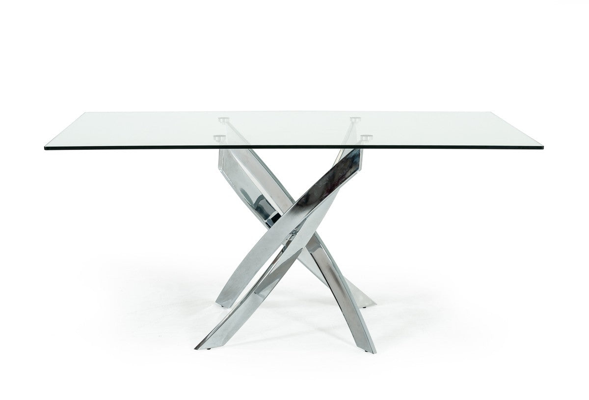 Modern Glass Dining Table Set - Tempered Glass Top with Sturdy Metal Base for Kitchen, Dining Room & Small Spaces - Perfect for Family Meals & Entertaining Guests