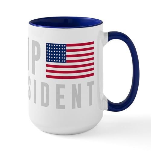 White/Navy Inside - Trump Is My President Large Mug