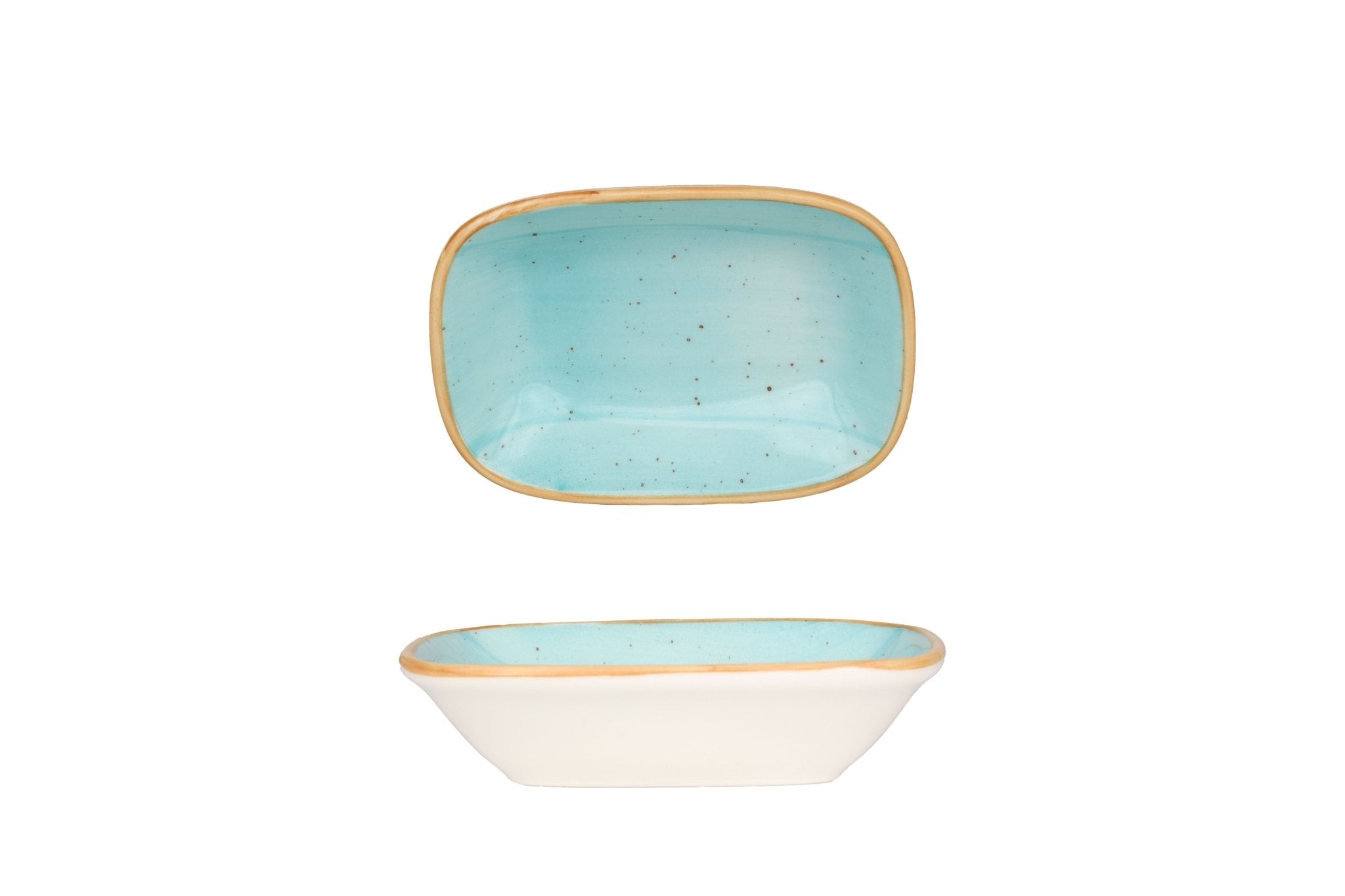Aqua Service Plate 17x11.5 cm - Elegant Ceramic Appetizer Plate for Dining, Entertaining & Party Serving - Perfect for Restaurants, Weddings & Home Decor