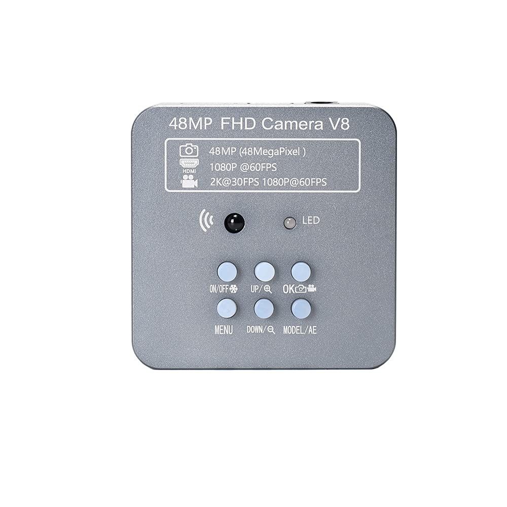 48MP 2K Full HD Digital Microscope Camera with USB & HDMI - Compatible with Windows 7/8/10 & Mac - Includes C-Mount 25mm/30mm/30.5mm Adapters & Software Calibration - Perfect for PCB Repair, Jewelry Inspection, Coin Collecting & Biological Research