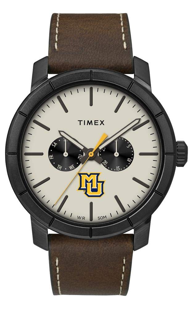Timex Marquette University Men's Leather Watch - Classic Casual & Dress Watch for School, Work & Everyday Wear