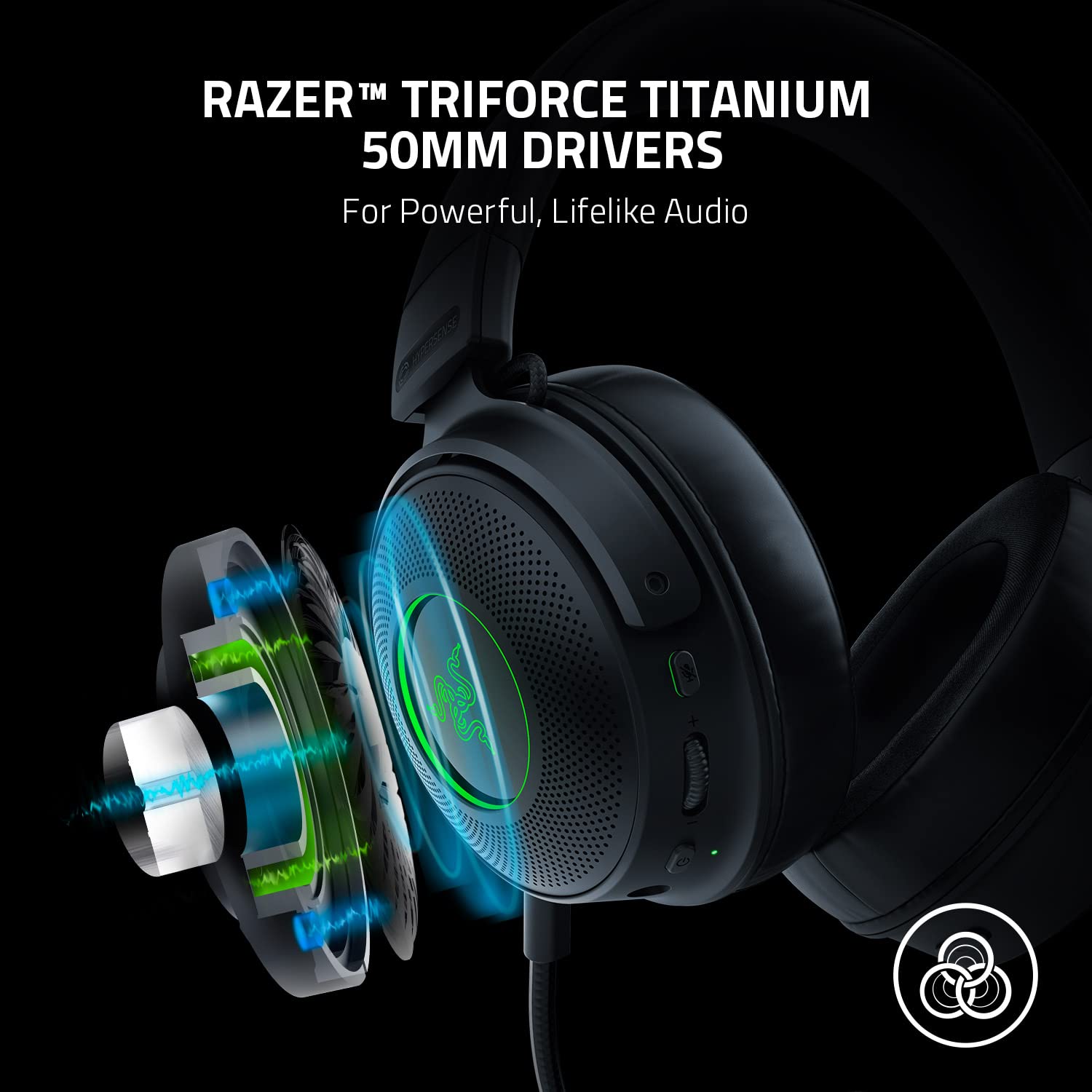 Razer Kraken V3 Pro Wireless Gaming Headset with Haptic Feedback - THX Spatial Audio, 50mm Titanium Drivers & Memory Foam Earcups for PC, PS5, Xbox - Perfect for FPS, Battle Royale & Immersive Gaming Experience