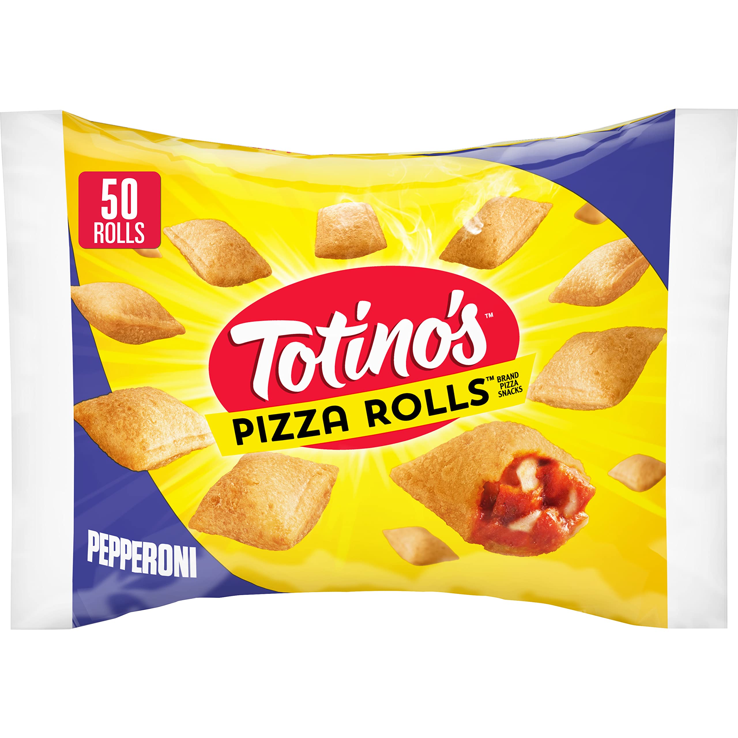 Totino's Pepperoni Pizza Rolls - Frozen Snack Bites, 50 Count (24.8 oz) | Perfect for Parties, Game Nights & Quick Meals