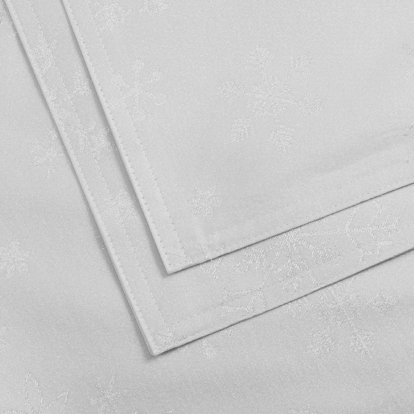 HARORBAY 13 x 72 Inch White Snowflake Embroidery Table Runner - Farmhouse Silver Dresser Scarf for Dining Table, Kitchen, Coffee Table - Perfect for Winter Holiday Decor, Christmas Party & Home Decor (Icey Series)