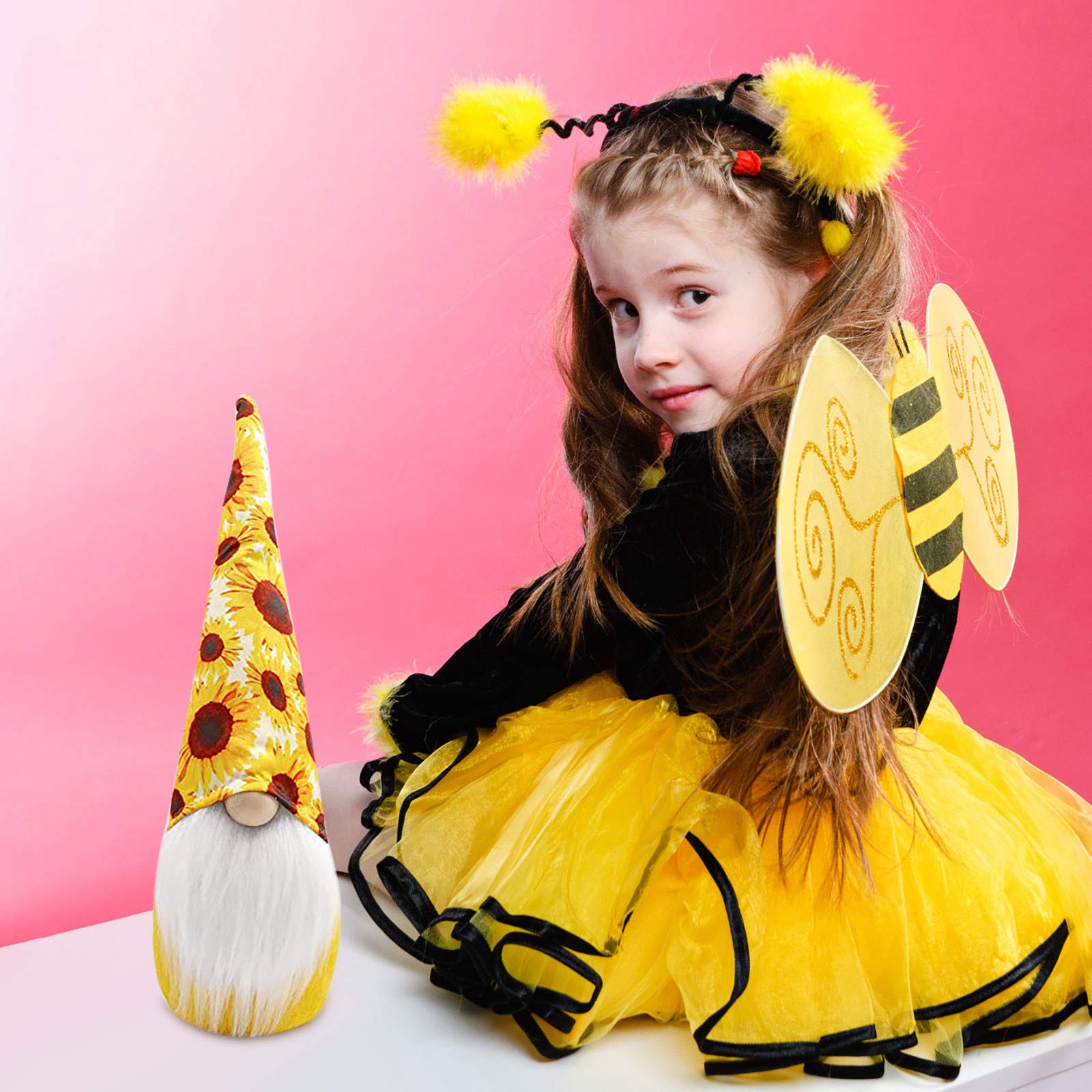 Guolarizi Faceless Dwarf Bee Figurine - Handmade Home Decor Statue for Bee Festival, Garden, Living Room & Nursery (Multicolor) | Perfect Gift for Nature Lovers & Beekeepers