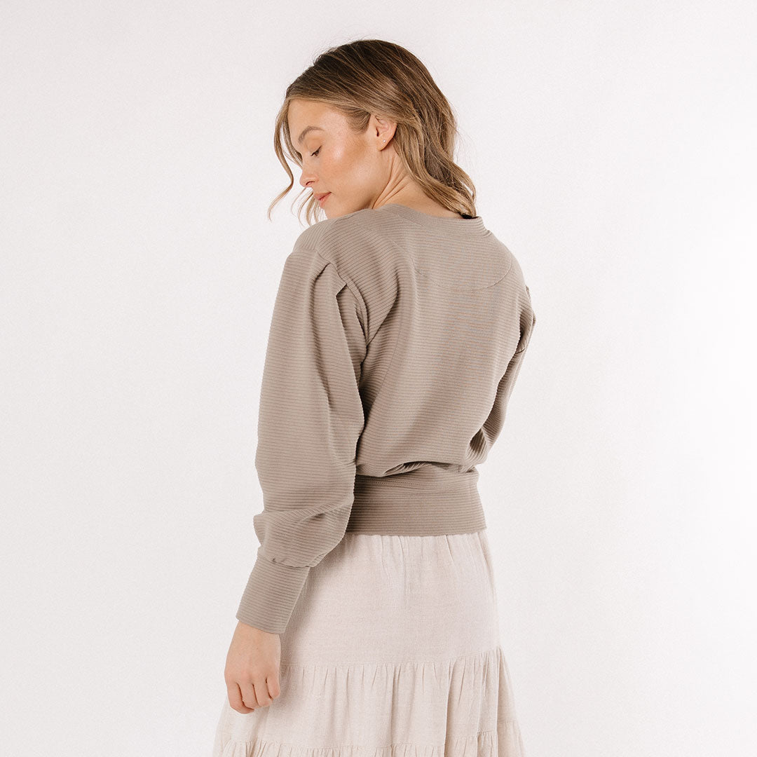 Atlas Ribbed Sweater for Women - Soft Knit Pullover, Chestnut Brown Fall Winter Tops - Cozy Casual Wear for Office, Date Night & Weekend Outfits