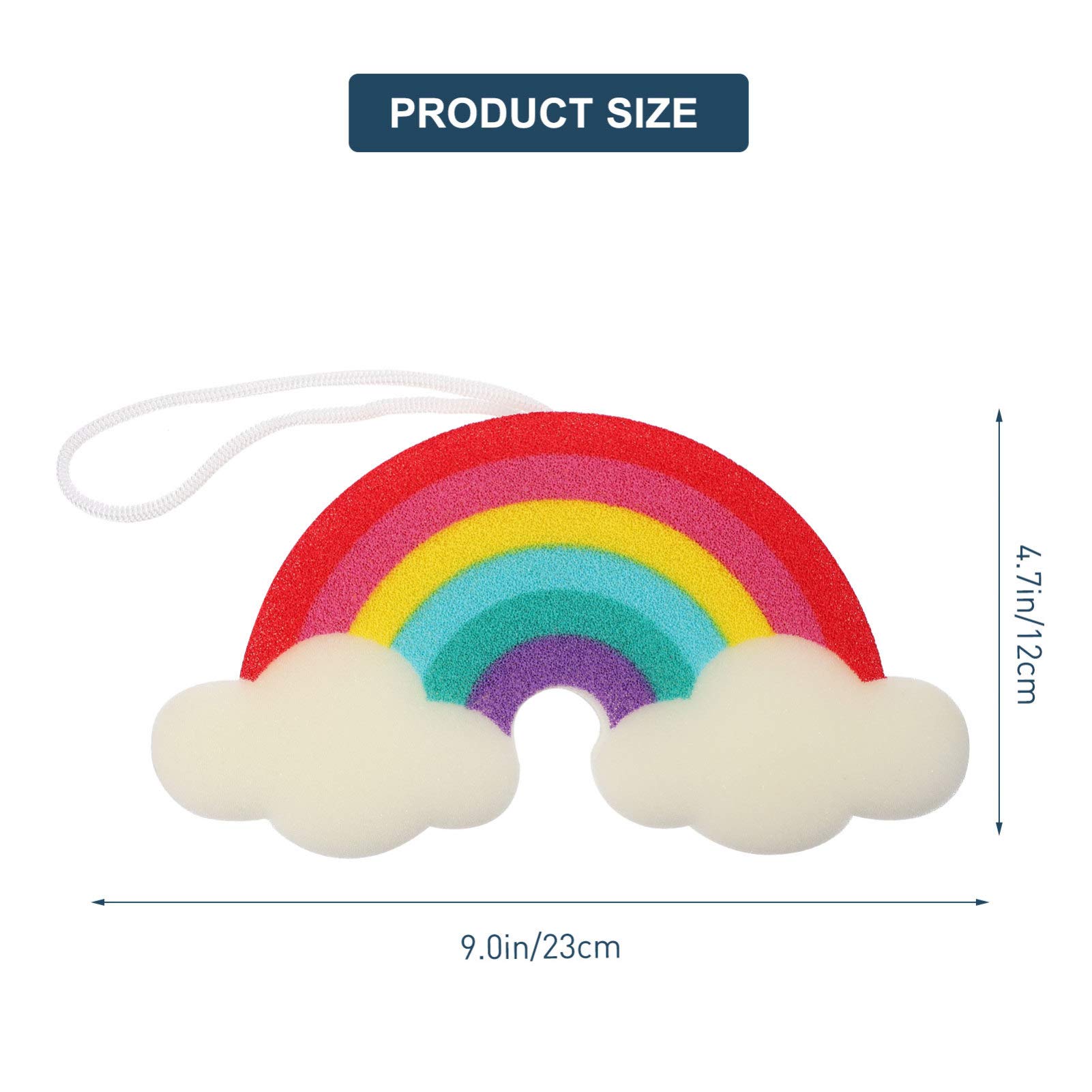 2Pcs Rainbow Exfoliating Shower Sponge Scrubbers - Soft Bath Ball for Gentle Skin Cleansing & Exfoliation - Perfect for Shower, Bath & Spa Relaxation
