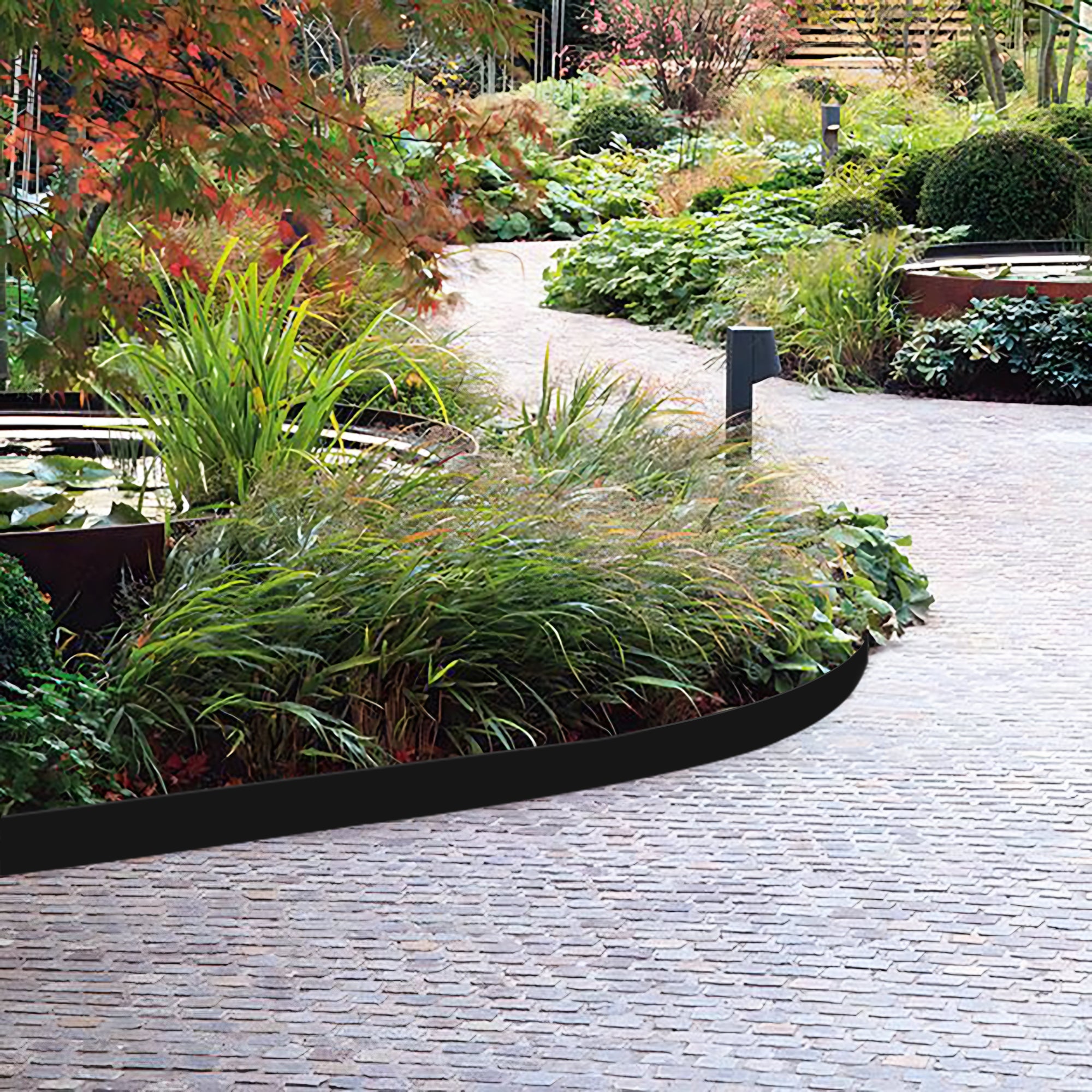 2 Pack Heavy Duty Corten Steel Landscape Edging - Durable Waterproof Garden Borders for Flower Beds, Walkways & Driveways | Rust-Resistant Outdoor Yard Edging