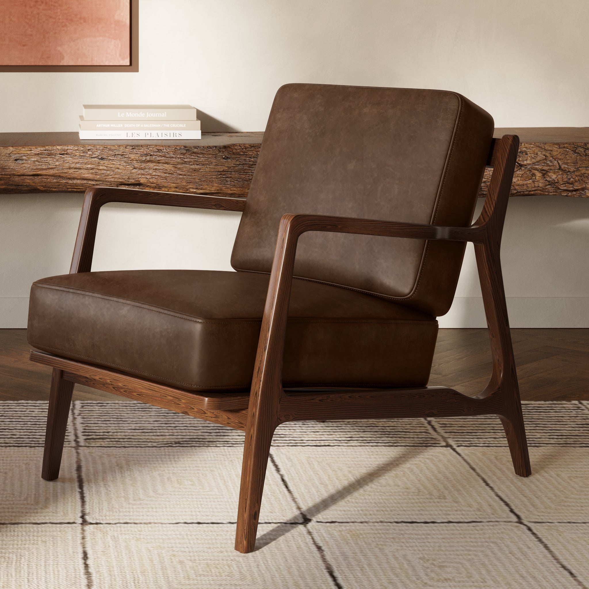 Premium Verity Genuine Leather Lounge Chair - Modern Comfort for Living Room, Office & Reading Nook - Perfect Relaxation & Stylish Home Decor