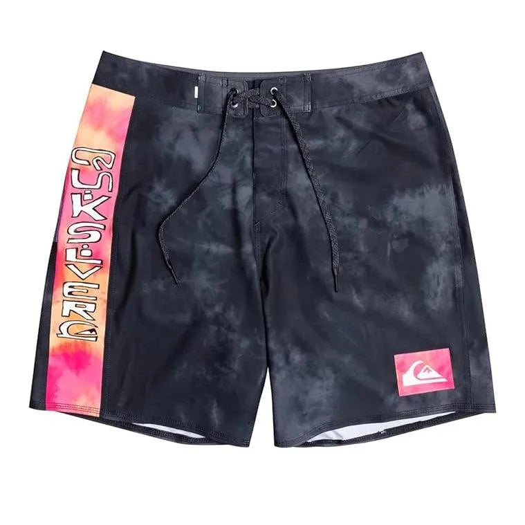 Quiksilver Boys' TB Surfsilk Acid 15 Black Surf Shorts - Lightweight & Quick-Dry for Beach, Swimming & Summer Activities
