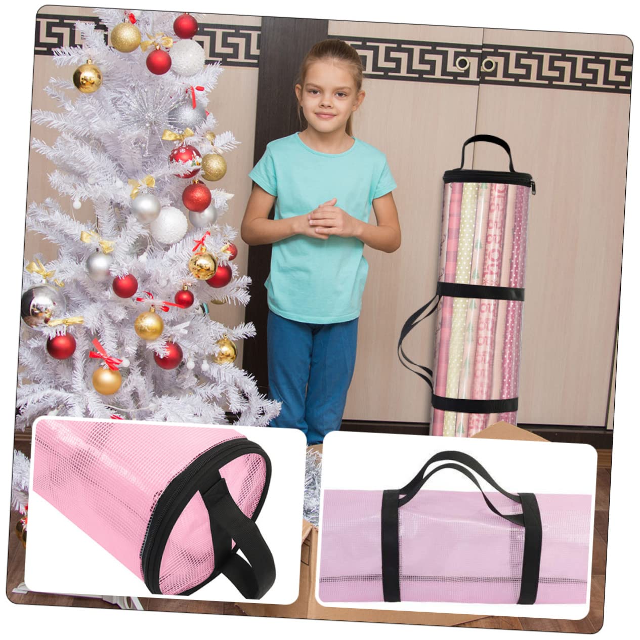 Christmas Wrapping Paper Storage Bags - Roll Paper Organizer for Holiday Gift Wrapping, Packing Supplies & Home Organization - Perfect for Xmas, Birthdays & Party Gift Wrapping Accessories