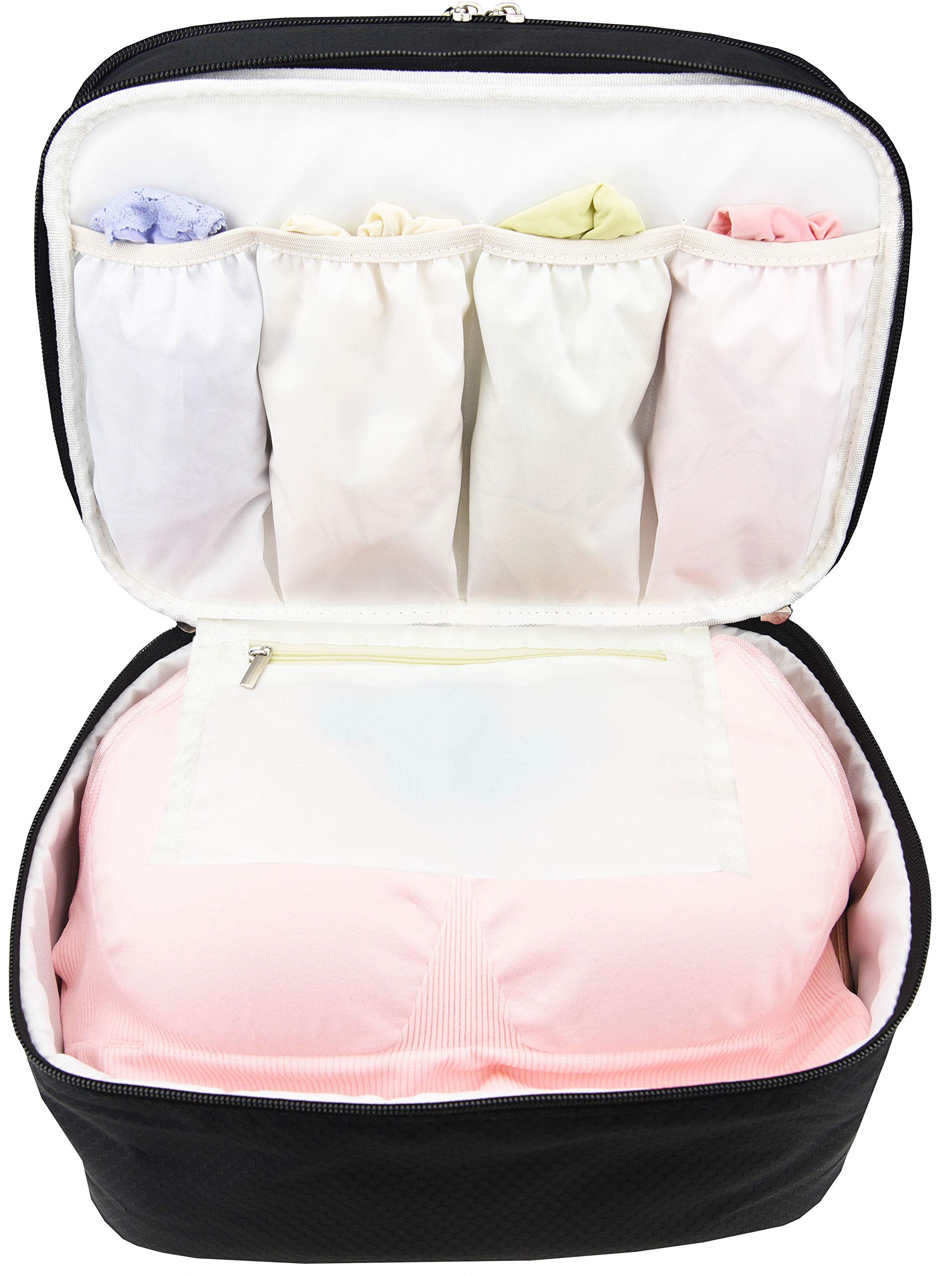 Large Travel Organizer Underwear Bag - Double Layer Packing Storage for Bras, Socks, Underwear & Toiletries | Perfect for Vacation, Business Trips & Gym Essentials