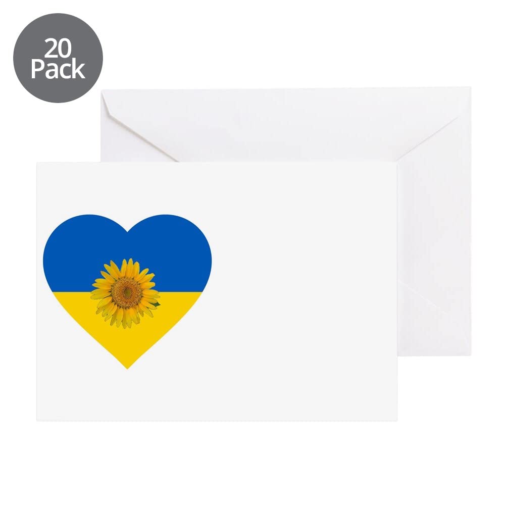 Ukrainian Sunflower Greeting Cards - 20 Pack Blank Note Cards with Glossy Finish | Birthday, Thank You & Sympathy Cards for All Occasions | Perfect for Handwritten Messages & Gift Giving