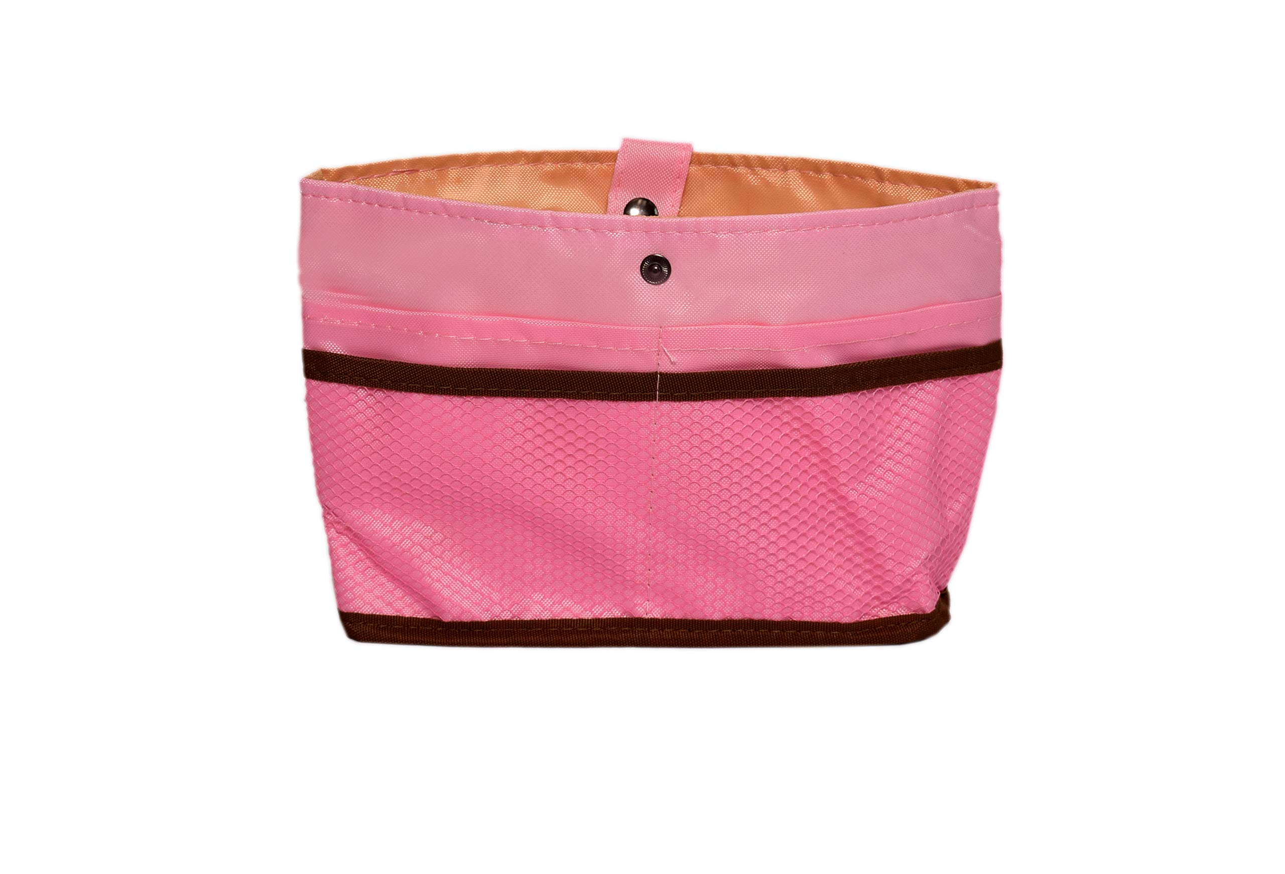 Shivani Enterprises Cosmetic & Makeup Pouch - Waterproof Travel Toiletry Bag (Orange & Pink) for Women, Perfect for Gym, Vacation & Daily Organizer