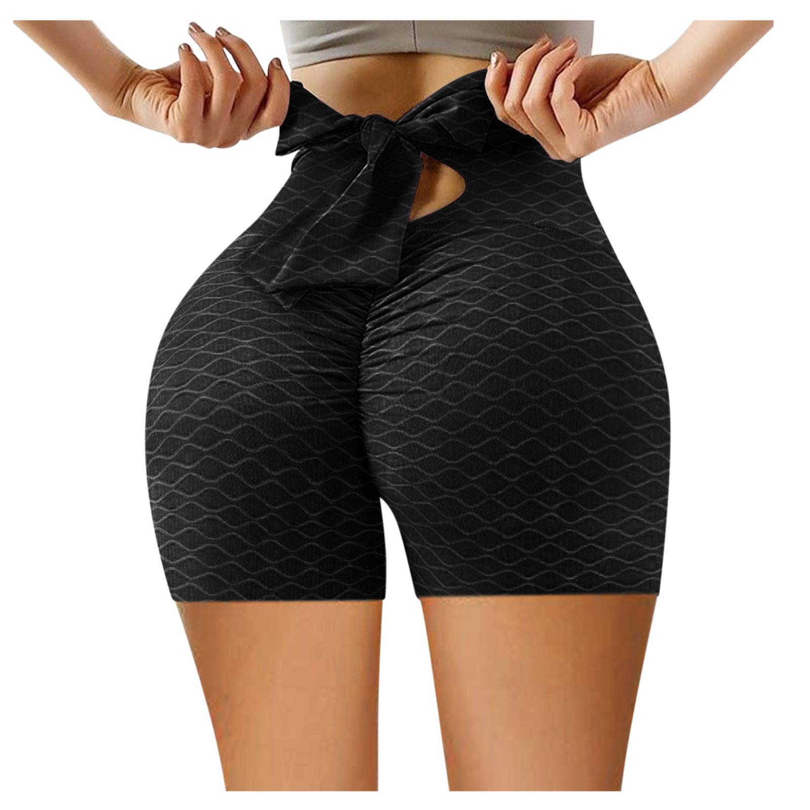 Tootom Women's High Waist Yoga Shorts - Butt Lifting Workout Tights for TikTok & Gym