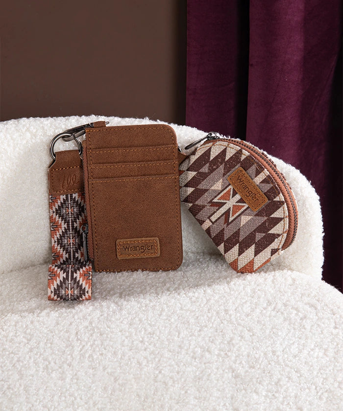 Wrangler Aztec Print Whipstitch Canvas Tote Bag Set - Stylish & Durable Handbag for Women, Perfect for Shopping, Beach & Everyday Use