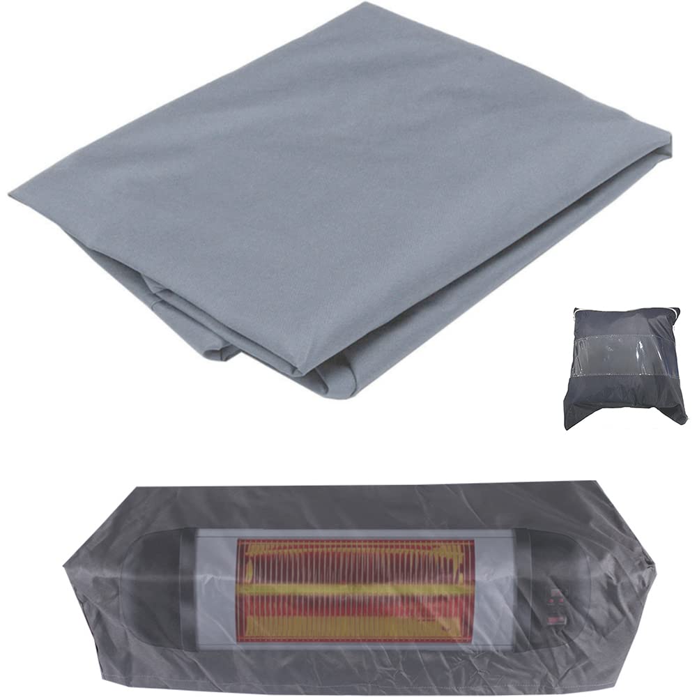 Waterproof Wall-Mounted Patio Heater Cover - Dustproof Electric Infrared Heater Protector for Indoor & Outdoor Use - Fits Garage, Backyard & Hanging Heaters (Gray) - Perfect for Winter Protection & Year-Round Storage