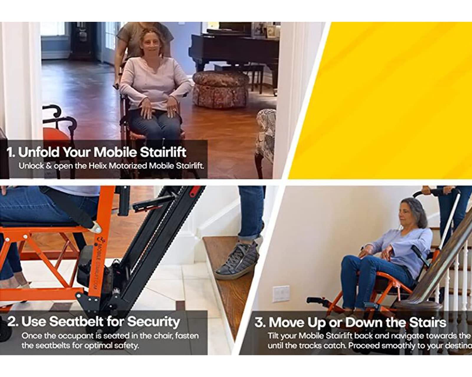 Electric Stair Climbing Wheelchair - Portable Folding Mobility Aid with 380Lb Weight Capacity | Medical Stair Lift Assist for Seniors & Disabled | Perfect for Home, Hospital & Outdoor Use