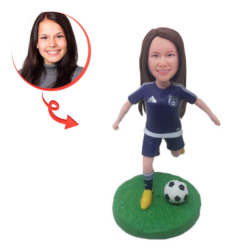 Custom Women's Football Player Bobblehead - Personalized Sports Fan Gift for Women - Perfect for Office Desk, Home Decor, and Sports Memorabilia Collection