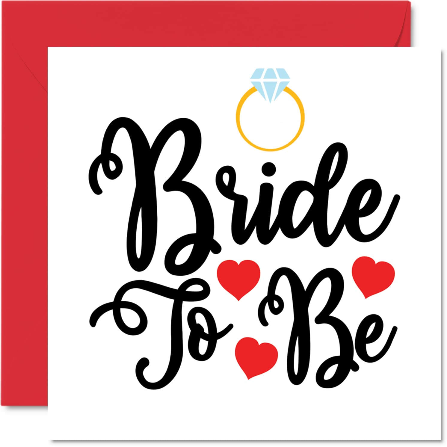 Romantic Engagement Cards for Couples - Beautiful Bride-to-Be Greeting Cards with Congratulations Messages - Perfect Happy Engagement Gifts for Fiancé & Fiancée (145mm Wedding Marriage Cards) - Ideal for Engagement Parties, Bridal Showers & Anniversary Celebrations