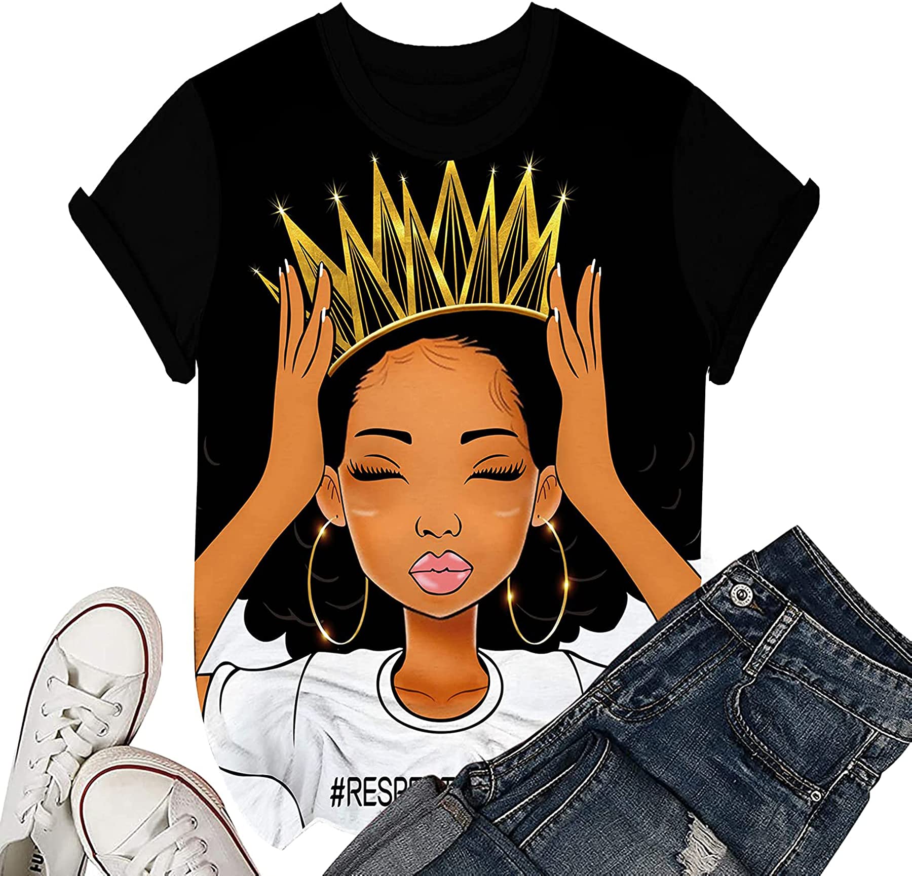 AZPSRT Women's Casual T-Shirt - Soft Cotton Comfort Fit Tee for Everyday Wear | Perfect for Outings, Work & Relaxing at Home