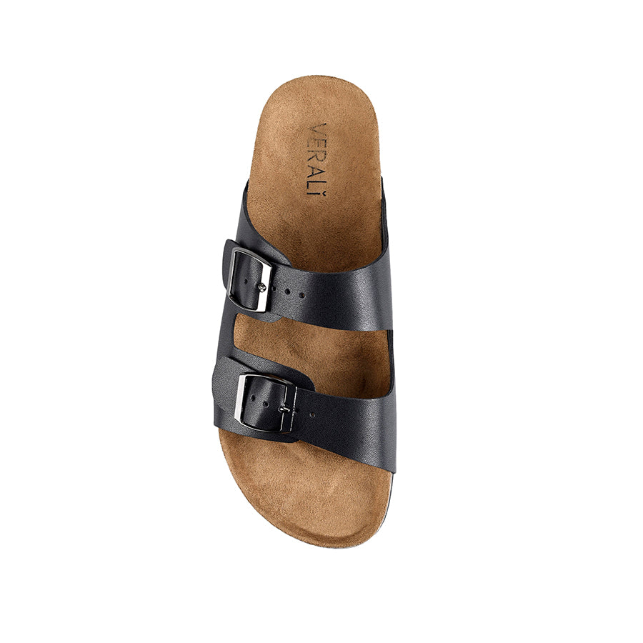 Xylo Comfortable Footbed Slides - Black Smooth Orthopedic Sandals for Men & Women | Perfect for Home, Pool, Beach & Relaxation
