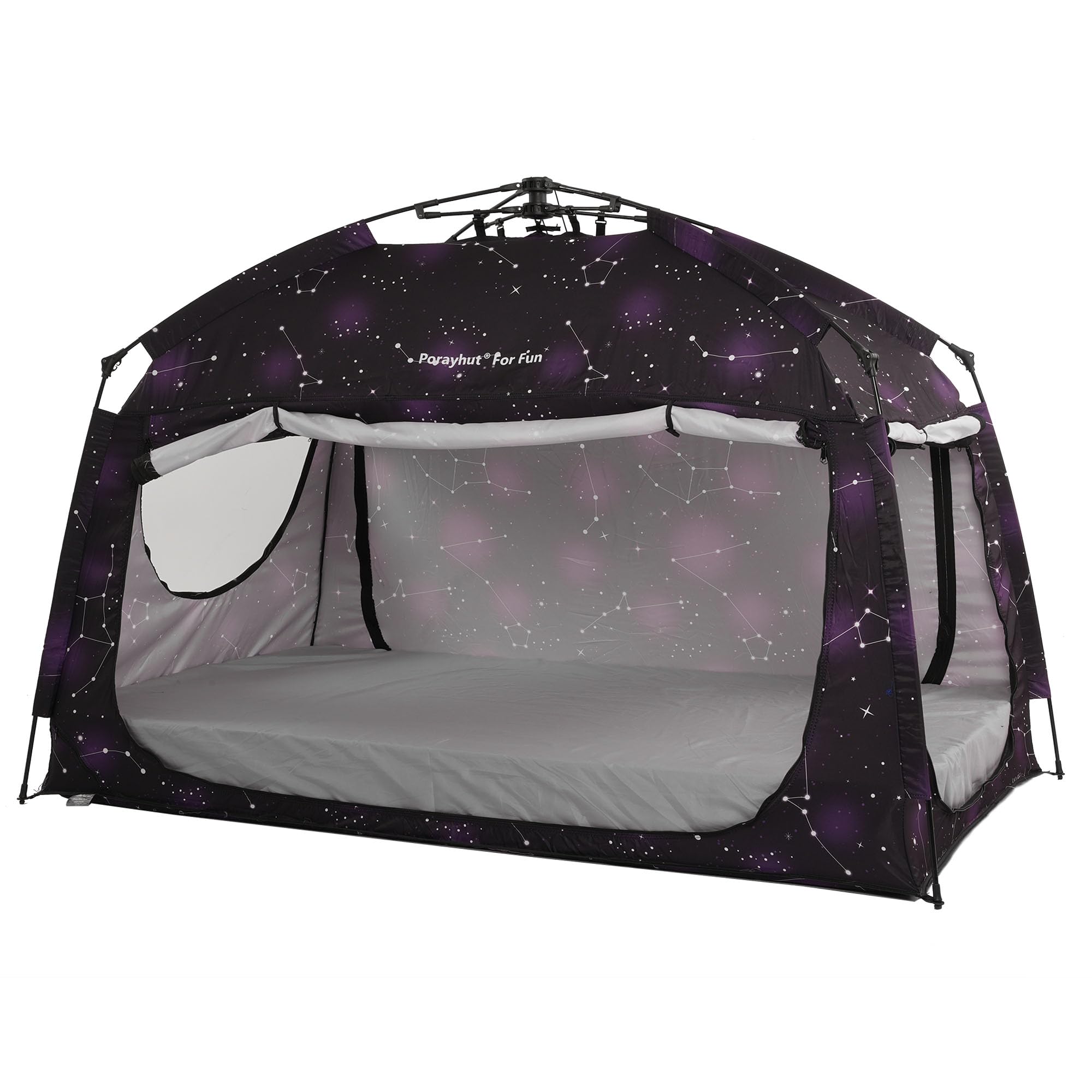 Instant Privacy Bed Tent for Sleeping - Quick Set Up Portable Bed Canopy with Large Space & 3 Doors - Twin Size Starry Design - Perfect for Dorm Rooms, Camping & Kids Sleepovers