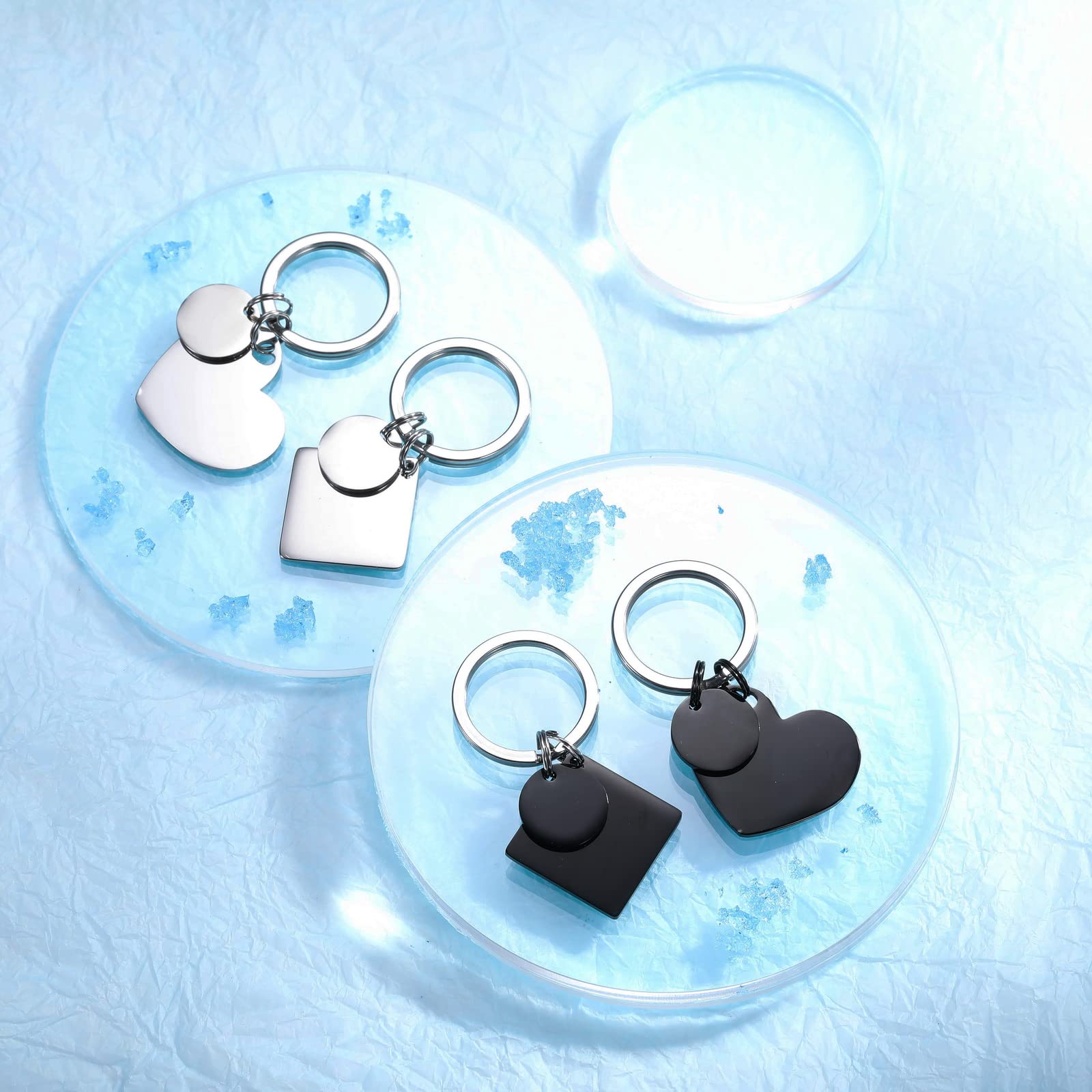 Custom Photo Keychain - Personalized Stainless Steel Keyring with Photo/Calendar/Text - Romantic Couples Gift for Him & Her - Perfect for Anniversaries, Valentine's Day & Birthday Presents