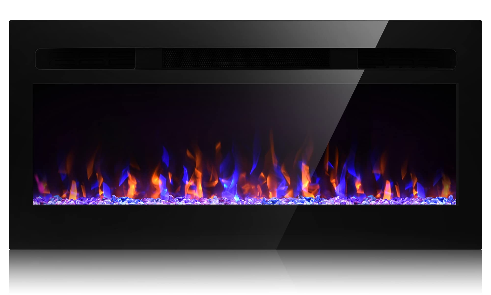 31 Inch Recessed Electric Fireplace with Remote Control - Wall Mounted Fireplace Insert, 750W/1500W Heater, 144 Color Adjustable LED Flame, Timer Function - Perfect for Living Room, Bedroom & Office Warmth