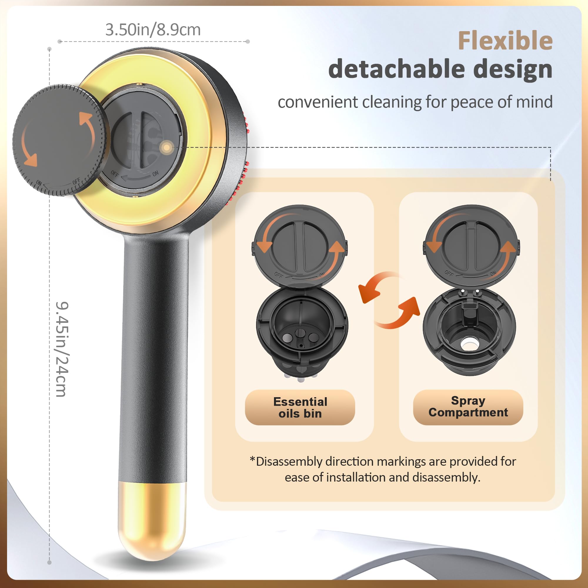 3-in-1 Electric Scalp Massager with Hair Oil Applicator & Atomization Function - Detachable Oil Chamber & Spray Nozzle for Easy Cleaning, Hair Growth Stimulator for Men & Women - Perfect for Home Hair Care & Salon Treatments
