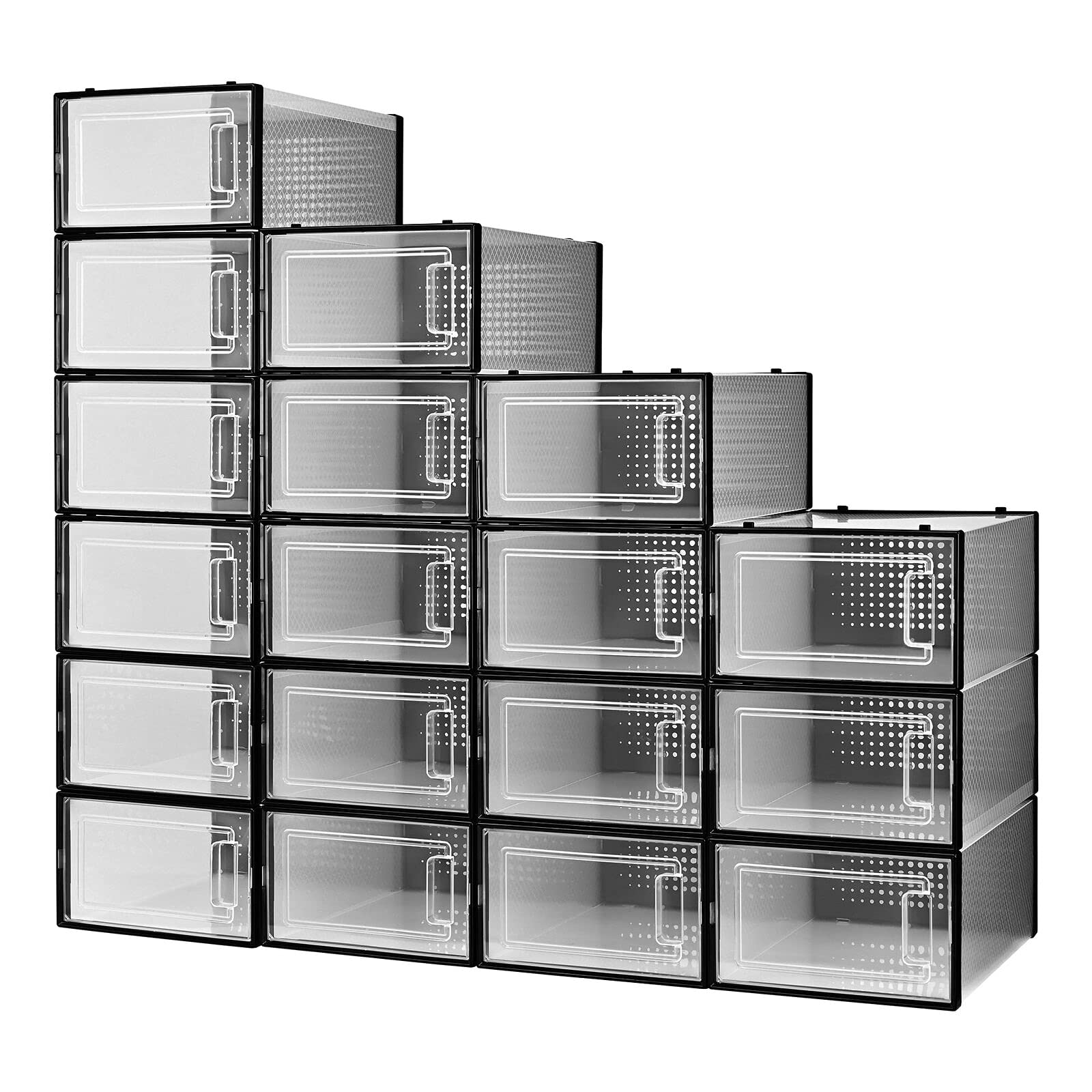 Clear Stackable Ventilated Closet Organizer Box - Set of 18 (13