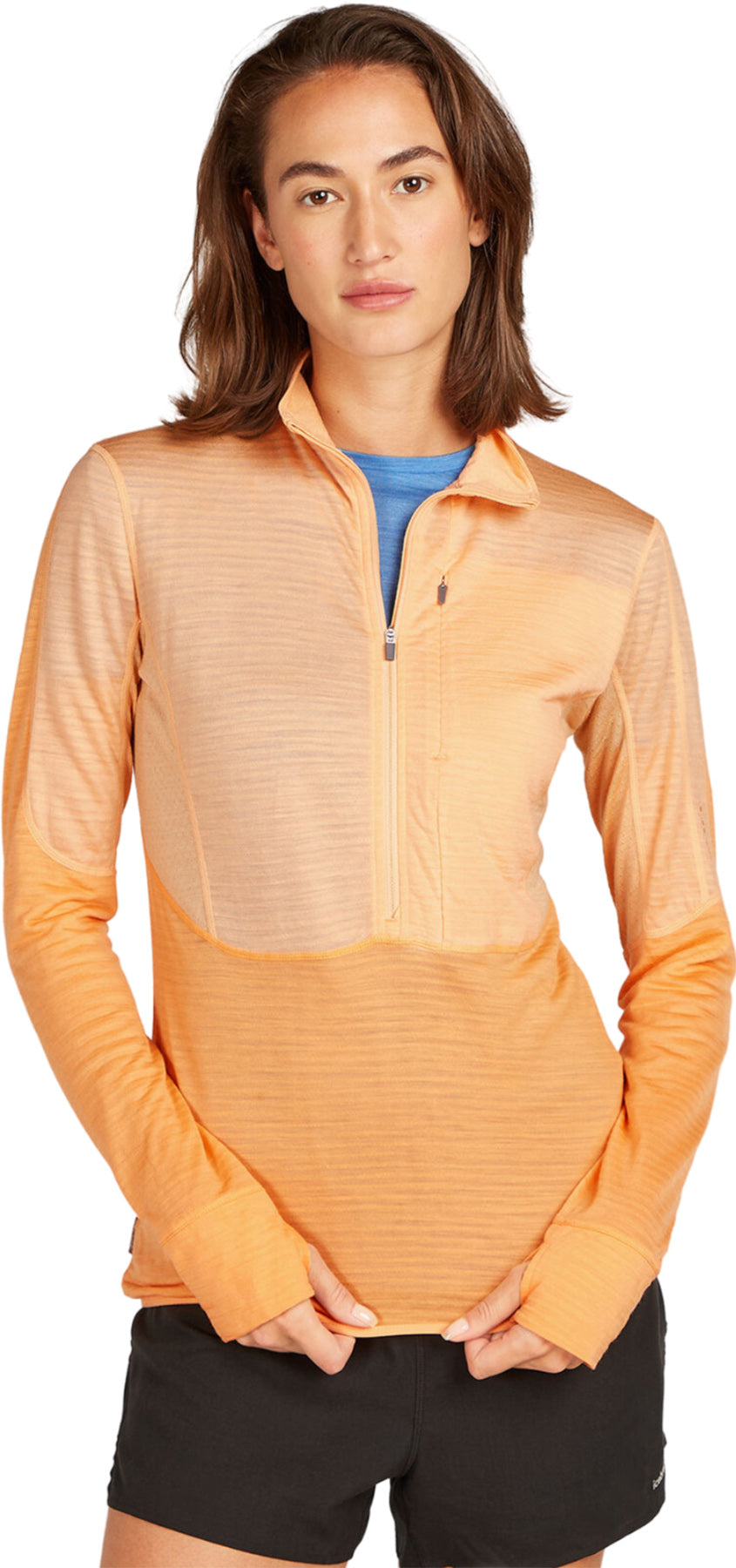 Women's 200 RealFleece Descender Merino Blend Long Sleeve Half Zip Jacket - Warm Fleece Pullover for Hiking, Camping & Outdoor Activities