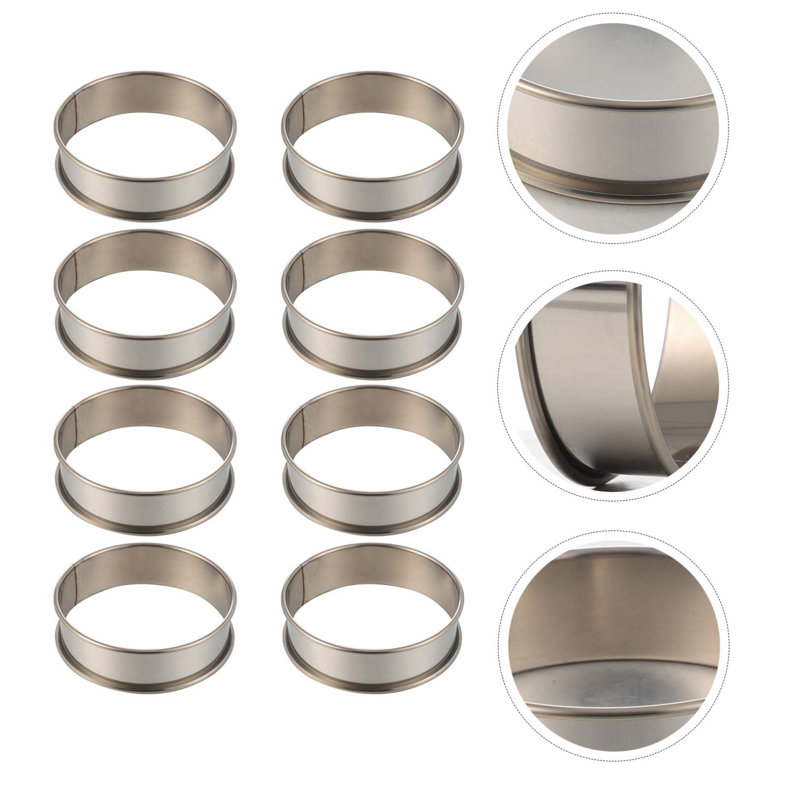 Hemoton 8-Piece Stainless Steel Mousse Ring Molds Set - Cake Baking Tools for Mousse, Cookies, Cheesecake & Desserts - Perfect for Home Baking, Party Treats & Professional Pastry Making