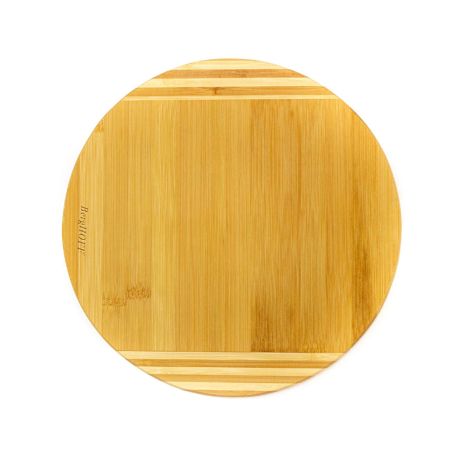BergHOFF Eco-Friendly Bamboo Striped Round Cutting Board 11.8 Inch - Perfect for Slicing Fruits, Vegetables & Serving Charcuterie - Durable Kitchen Cutting Board for Home & Restaurant Use