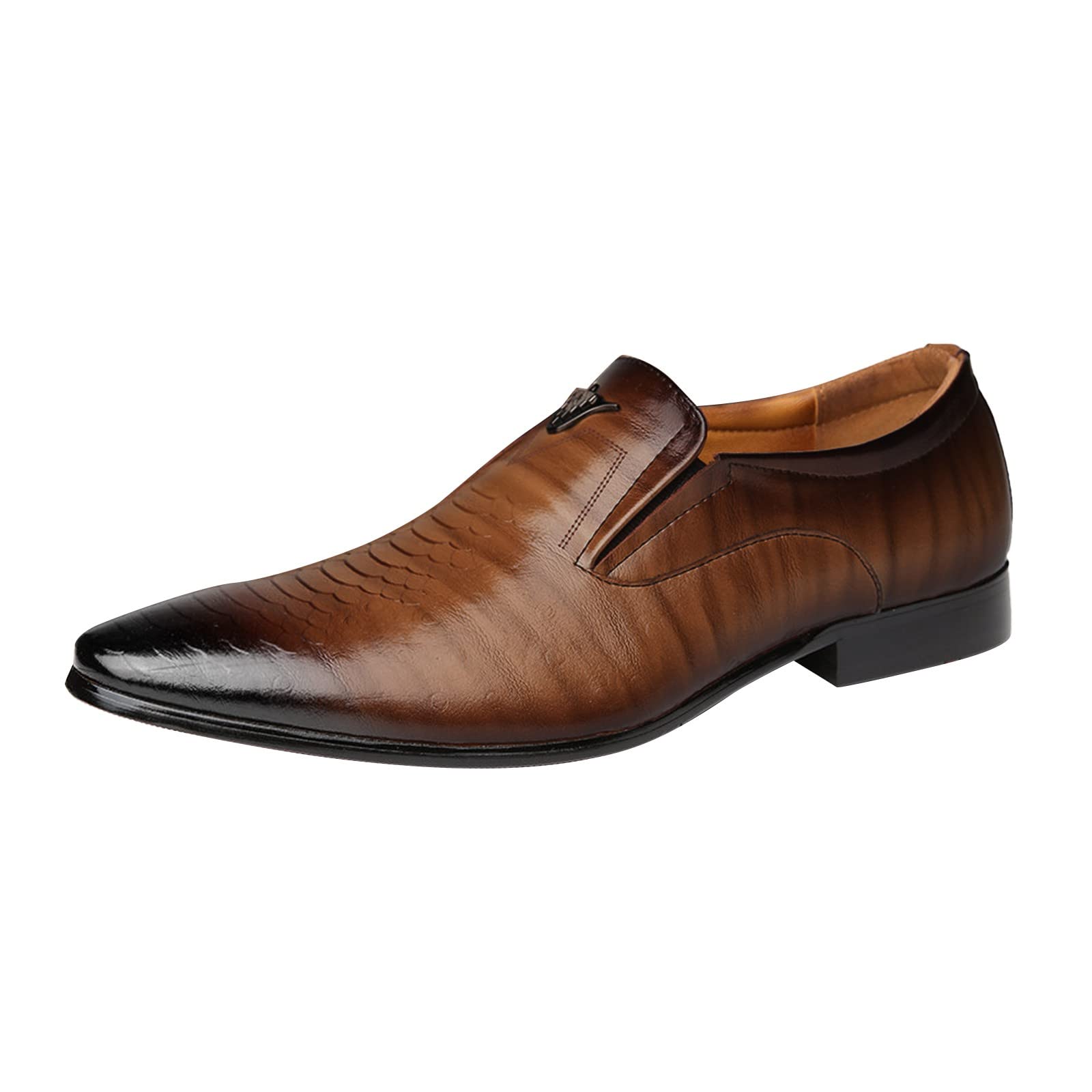 **Men's Classic Leather Slip-On Dress Shoes - Retro Oxford Loafers for Business, Wedding & Office Wear - Comfortable & Stylish Formal Footwear for Work & Special Occasions**